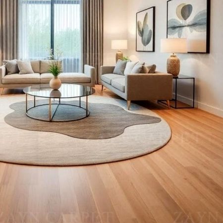 Handcrafted Neutral Abstract Minimalist Living Room Rug